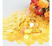 Paillette Sequin 10mm 15mm 20mm 25mm Large Flat Round Edge Hole Loose Sequins for Carfs Kids Dance DIY Decoration 20g-AByellow-30mm20g