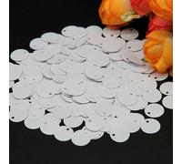 Paillette Sequin 10mm 15mm 20mm 25mm Large Flat Round Edge Hole Loose Sequins for Carfs Kids Dance DIY Decoration 20g-White-30mm20g