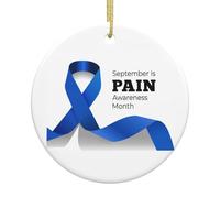 Pain Awareness Month Christmas Ornaments Round Ceramic Ornament Hanging Tree Decorations For Home Farmhouse Holiday Party