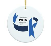Pain Awareness Month Christmas Ornaments Round Ceramic Ornament Hanging Tree Decorations For Home Farmhouse Holiday Party