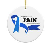 Pain Awareness Month Christmas Ornaments Round Ceramic Ornament Hanging Tree Decorations For Home Farmhouse Holiday Party