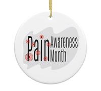 Pain Awareness Month Christmas Ornaments Round Ceramic Ornament Hanging Tree Decorations For Home Farmhouse Holiday Party