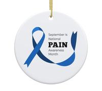 Pain Awareness Month Christmas Ornaments Round Ceramic Ornament Hanging Tree Decorations For Home Farmhouse Holiday Party