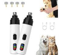 Pain Free Nail Trimmer, Whisper Paws Calming Cat, Dog Nail Grinders with Light, Rechargeable Quiet 2 Speed Pet Nail Trimmer, Suitable for Cats and Dogs of All Sizes (2PCS-C)