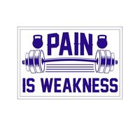 Pain is Weakness Gym Gym Design Wall Decals 57.6x83.5cm Personalized Customization DarkBlue
