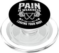 Pain Is Weakness Leaving Your Body Motivation Gym Workout PopSockets PopGrip for MagSafe