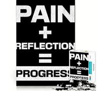 Pain + Reflection = Progress Motivational Jigsaw 1000 Pieces for Adults Cognitive Toy Bonding Time Pattern Assembly Santa Wish Item (38x26cm)