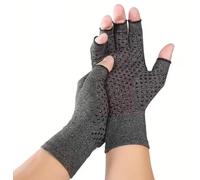 Pain Relief Compression Gloves - Fingerless Anti-Slip Support for Arthritis & Carpal Tunnel, Breathable Cotton-Spandex, Joint Pain & Swelling, Comfortable All-Day Relief (1 Pair, Small )