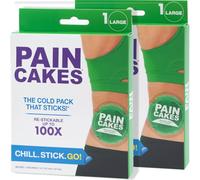 PAINCAKES Reusable, Sticks to Body, Round Cold Pack, 2 Count, 5" Large, Green, Stickable Ice Pack for Targeted Cold Therapy, Perfect for Injuries, and Small Areas, Latex-Free Cold Compress