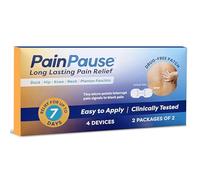 PainPause Long Lasting Pain Relief - Back, Hip, Knee, Neck, Plantar Fasciitis, and Others - Relief for Up to 7 Days, Clinically Tested, 4 Devices in 2 Pouches