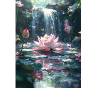 Paint 5D by Numbers for Adults Kits, Lotus Butterfly Beginners Kids Without Frame Personalised DIY Color Oil Painting Acrylic Paints, for Boys Girls Kids Gifts, Home Wall Decor Crafts 90x120cm D0SS441