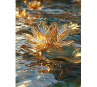 Paint 5D by Numbers for Adults Kits, Lotus Fish Beginners Kids Without Frame Personalised DIY Color Oil Painting Acrylic Paints, for Boys Girls Kids Gifts, Home Wall Decor Crafts 50x70cm D0SS-447