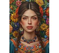 Paint 5D by Numbers for Adults Kits, Women's flowers Beginners Kids Without Frame Personalised DIY Color Oil Painting Acrylic Paints, for Boys Girls Kids Gifts, Home Wall Decor Crafts 90x120cm D0SS659