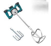 Paint and Mortar Mixer, 950W Paddle Mixer Drill Compatible with Makita Battery, 6 Adjustable Speeds & 2 Replacement Heads, Concrete Stirrer for Paint Plaster Cement Mortar Glue Putty (No Battery)