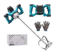Paint and Mortar Mixer Compatible with Makita Battery, Brushless Colour Mortar Stirrer, Concrete Stirrer with Stirring Whisk Diameter 10-15 cm (6-Speed Gearbox, Max 680 RPM, Without Battery)