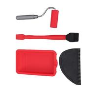 Paint Application Set Silicone Roller with Brush Set with Tray Easy to Clean Silicone Brush for Professional Project Multifunctional Glues Tray