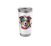 Paint Art Australian Shepherd Aussie Dog Painter Artist Stainless Steel Insulated Tumbler
