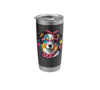 Paint Art Australian Shepherd Aussie Dog Painter Artist Stainless Steel Insulated Tumbler