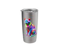 Paint Art Burmese Cat Stainless Steel Insulated Tumbler