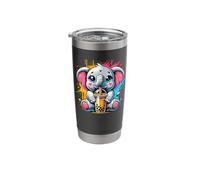 Paint Art Elephant Milk Tea Boba Pearls Tapioca Stainless Steel Insulated Tumbler