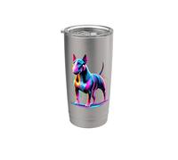 Paint Art Miniature Bull Terrier Mini Bull Stainless Steel Insulated Tumbler