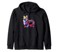 Paint Art Pembroke Welsh Corgi Corgis Zip Hoodie