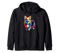 Paint Art Pembroke Welsh Corgi Corgis Zip Hoodie