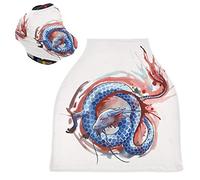 Paint Blue Fire Dragon Stretchy Baby Car Seat Cover,Canopy Nursing Covers,Soft Breathable Windproof Scarf Changepad for Winter Infant Breastfeeding Boys