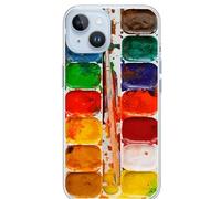 Paint Box Phone Case, Colorful Retro Paint Box Palette Pattern Design, Watercolor Creatives Clear Protective Cover for iPhone11/12/13/14/15/16/Pro/Pro Max (A,13mini)