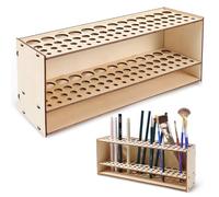 Paint Brush Holder, Wooden 67 Hole Citadel Paint Rack, Wall-Mounted Paint Rack, for Brushes, Sketch Pens, Colored Pens, Makeup Brushe