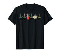 Paint Brush Palette Painter Heartbeat Gift Drawing Artist T-Shirt
