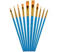 Paint Brush Set, 10 Pcs Paint Brushes for Acrylic Painting, Round Pointed Tip Detail Small Paint Brush for Oil Watercolor Canvas Face Body Boards Rock, Kids Adult Drawing Arts Crafts Supplies, Blue
