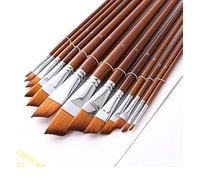 Paint Brush Set Artist Painting Brushes for Art Painting for Watercolors,Acrylics,Inks,Gouache,Oil and Tempera (Angular 13pcs Longer Handle)