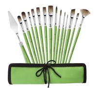 Paint Brush Set, Professional Paint Brushes for Watercolor Painting, Acrylic, Gouache & Oil Painting - Detail Paint Brushes, Round, Flat, Cat's Tongue,Liner for Artists and Beginners(15pcs)
