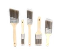 Paint Brushes - 5-Piece Flat and Angle Paint Brush Set for All Latex and Oil Paints & Stains - Home Improvement - Interior & Exterior Use Stain Brush, Wall Paint Brushes for Latex