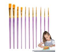 Paint Brushes for Acrylic Painting - 10 Piece Brush Set, Flexible Smooth Watercolor and Acrylic Paint Brushes | Durable Fine Tip for Canvas Paper Art Projects, Ideal for Professional Artists