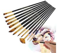 Paint Brushes, Professional Fine Tip Paint Brush Set Round Pointed Tip Nylon Hair Artist Acrylic Brush for Acrylic Watercolor Oil Painting (Black-12 Set)