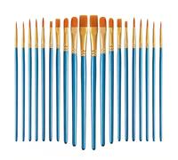 Paint Brushes Set 20 Pcs Nylon Hai Paintbrush for Acrylic Oil Watercolor Gouache Face Painting, for Beginners and Artists (Blue)