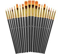 Paint Brushes Set, 20 Pcs Paint Brushes for Acrylic Painting, Oil Watercolor Acrylic Paint Brush, Artist Paintbrushes for Face Rock Canvas, Kids Adult Drawing Arts Crafts Supplies, Pure Black