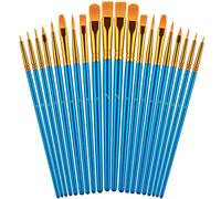 Paint Brushes Set for Acrylic Painting, 20 Pcs Oil Watercolor Acrylic Paint Brush, Artist Paintbrushes for Body Face Rock Canvas, Kids Adult Drawing Arts Crafts Supplies, Blue