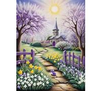 Paint by Number for Adult,Manor Sun Flower DIY Oil Painting Kits on Canvas for Beginner,with Brushes and Acrylic Pigment,Paint by Numbers Arts and Crafts Kit for Home Decor Without Frame,50x65cm
