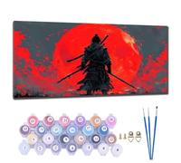 Paint by Number for Adults 12x24 inch Large Paint by Numbers Japanese Samurai Paint by Numbers for Children, DIY Crafts for Adult Paint by Numbers Kits with Brushes and Pigmen for Wall Art Decor U-7