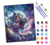 Paint by Number for Adults Beginner Canvas Colorful Lightning Tiger Choice for Birthday Anniversary or Any Festival DIY Acrylic Painting Kit for Room Decor 16x20 inch with Frame