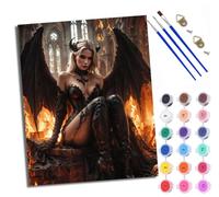 Paint by Number for Adults Beginner Canvas Dark Angel Beauty Choice for Birthday Anniversary or Any Festival DIY Acrylic Painting Kit for Room Decor 16x20 inch Frameless