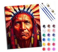 Paint by Number for Adults Beginner Canvas Indian Tribes Choice for Birthday Anniversary or Any Festival DIY Acrylic Painting Kit for Room Decor 16x20 inch with Frame