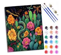 Paint by Number for Adults Beginner Canvas The shadow of a flower snake among the flowers Choice for Birthday Anniversary or Any Festival DIY Acrylic Painting Kit for Room Decor 16x20 inch Frameless