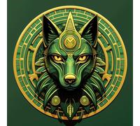Paint by Number for Adults Beginner,DIY Oil Painting by Number On Canvas Arts and Crafts for Home Wall Decor 16X16 Inch,Ancient Egypt Style Green Wolf Magic Circle,with Frame