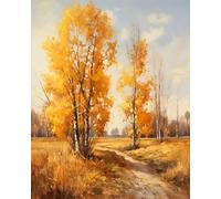Paint by Number for Adults Beginner,Yellowing Trees in Autumn,Painting by Number On Canvas DIY Adult Paint by Number Oil Painting Arts and Crafts,40x50cm,Without Frame