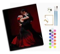 Paint by Number for Adults,DIY Oil Painting Kits with Brushes and Acrylic Pigment,Canvas Painting Decor Gifts，16 x 20 inch，Passionate Tango Dancer,with Frame