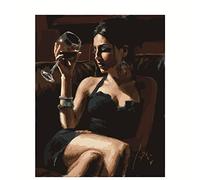 Paint by Number for Adults,DIY Paint by Numbers Canvas Oil Painting Kits for Kids or Beginner with Brushes Acrylic Pigment Drawing Home Wall Decoration Gifts Sexy Red Wine Woman 16x20in Without Frame